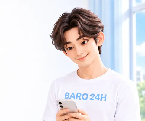 차분한 표정으로 안내하는 남성 3D 인물